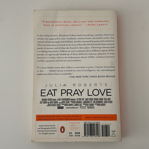 Eat Pray Love Elizabeth Gilbert NY Times Best Seller Julia Roberts Film - Picture 2 of 3